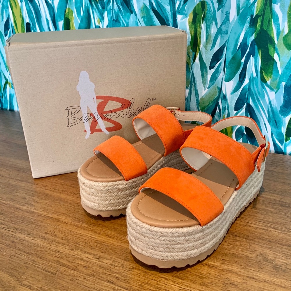 Orange Wedge Shoes